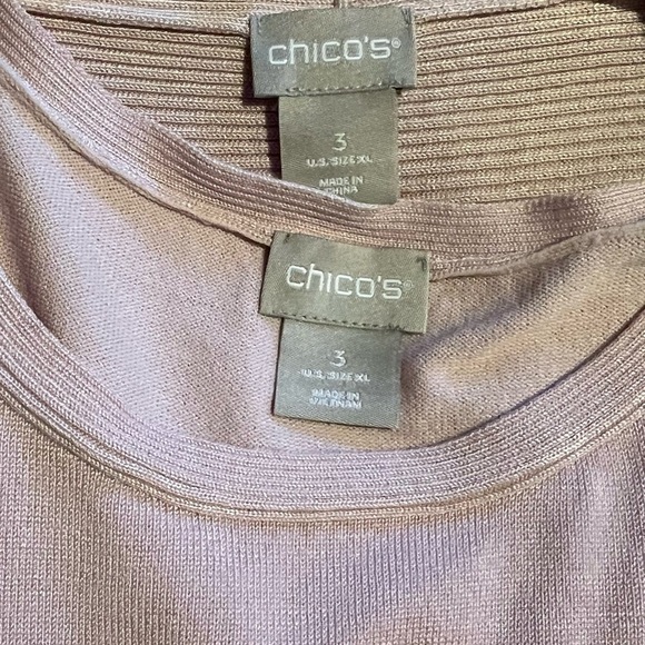 Chicos Cardigan Sweater with Sleeveless Camisole Rose Pink H23 - Picture 3 of 4